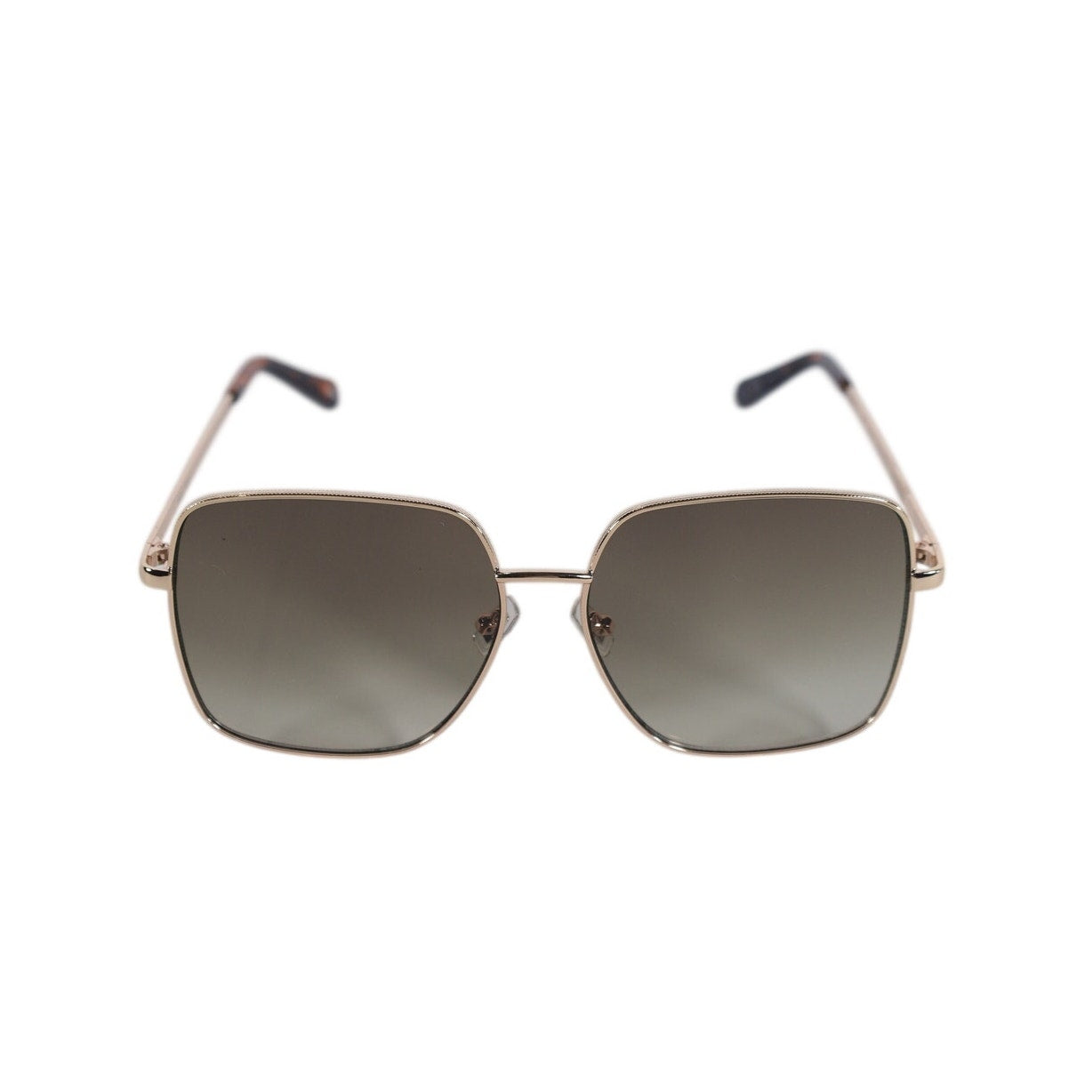 Fossil Oversized Square Metal Women's Sunglasses - Gold / Green Gradient