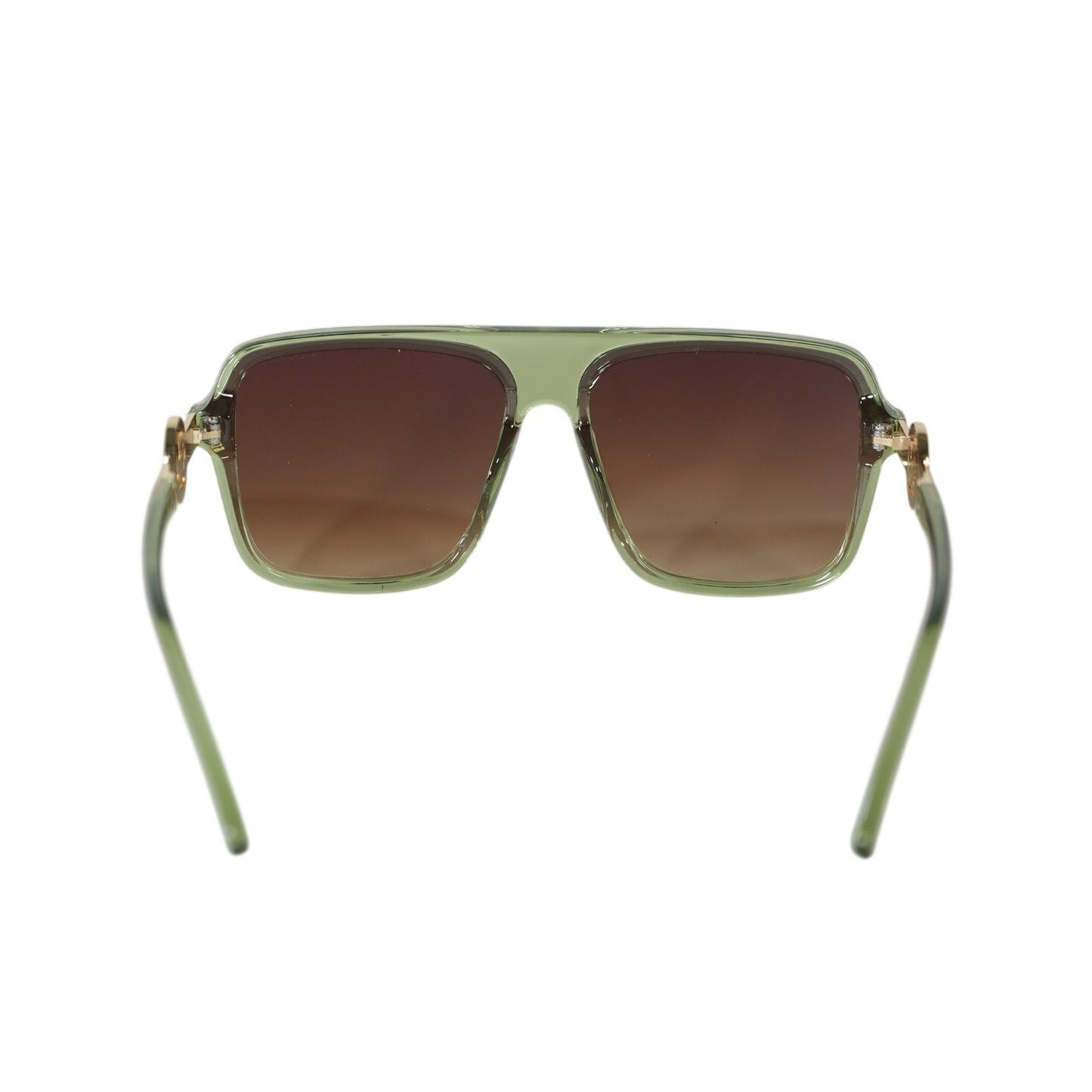 Steve Madden TELLIE Oversized Shield Sunglasses - Shiny Crystal Green/Gold