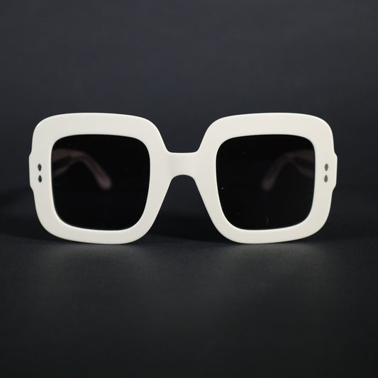 Isabel Marant Oversized Square Designer Sunglasses - Ivory White / Grey