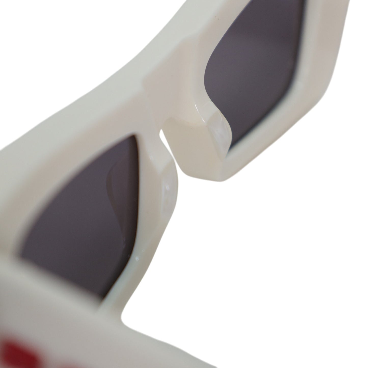 Off-White Narrow Geometric Rectangle Butterfly Sunglasses - White/Grey