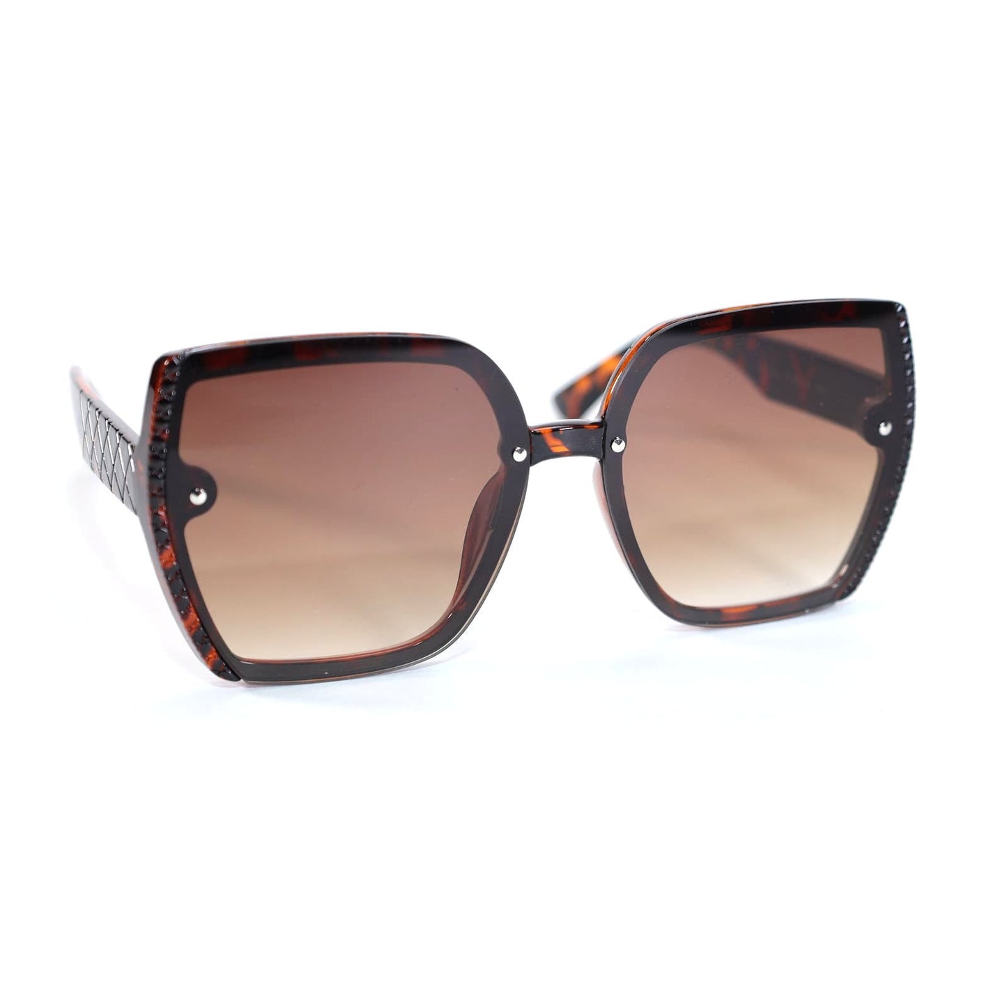 Vince Camuto Oversized Geometric Sunglassses - Brown/Brown Gradient