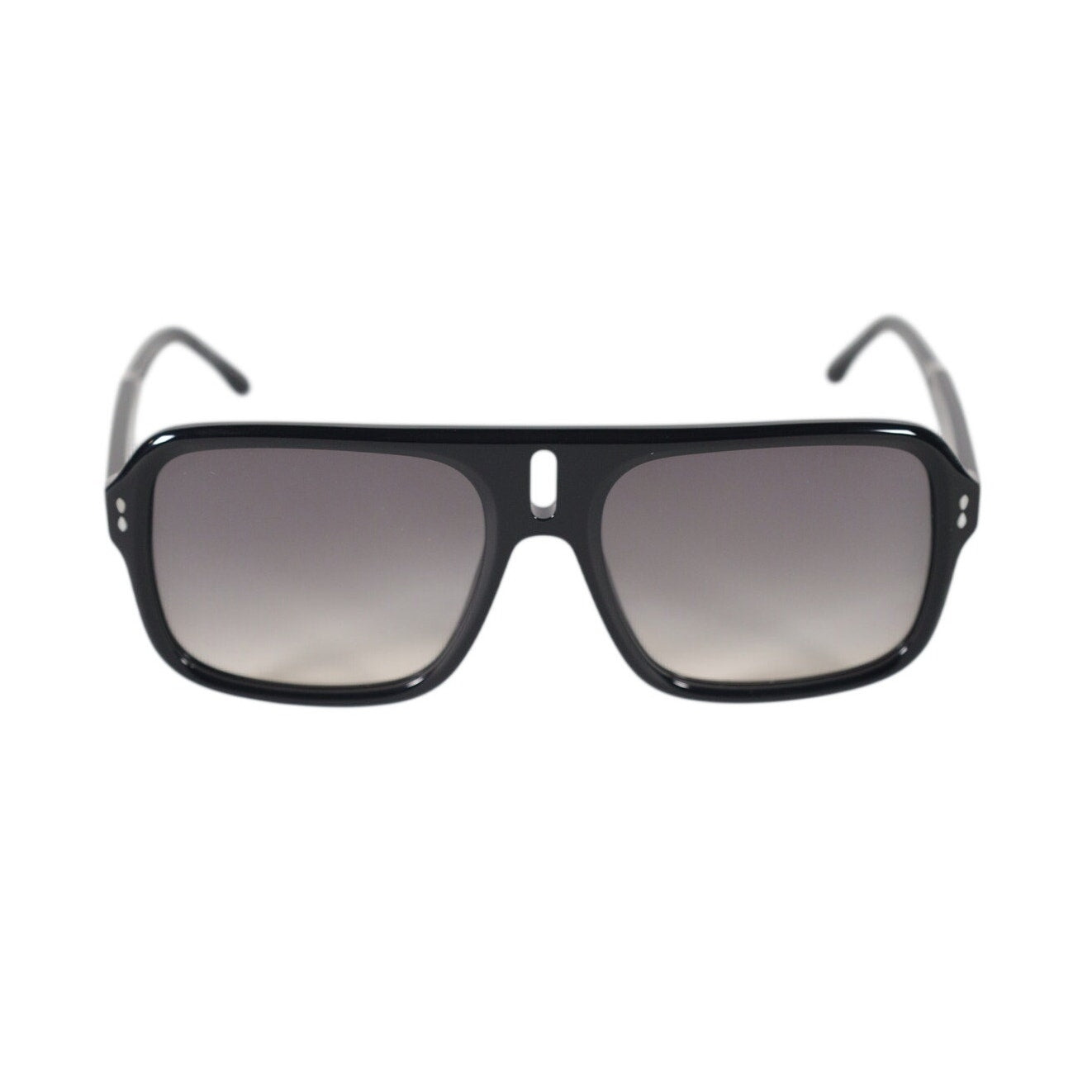 Isabel Marant Square Designer Sunglasses - Shiny Black / Grey Gradient