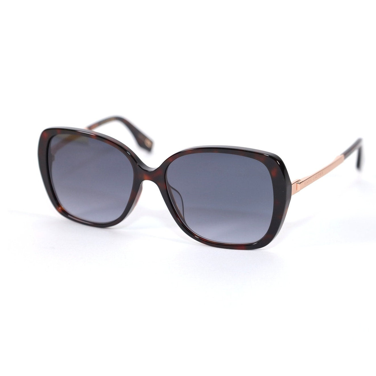 Marc Jacobs Womens Oval Butterfly Sunglasses-Black Brown Tortoise/Dark Grey