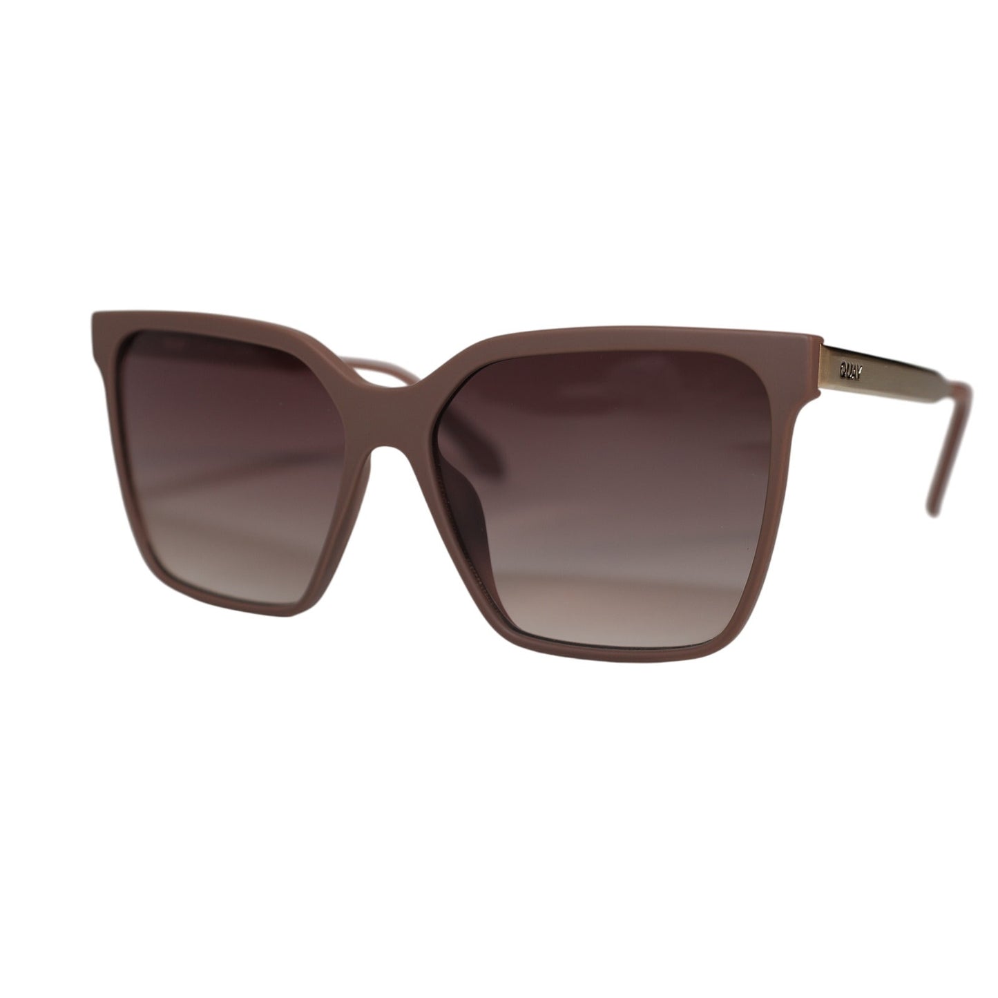 Quay Australia LEVEL UP REMIXED Square Sunglasses - Matte Doe / Brown