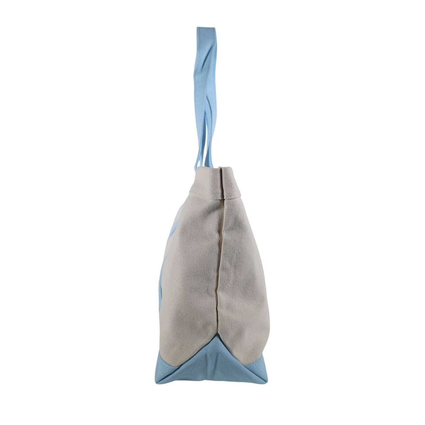 Baublebar Canvas Tote Bag with Palm Tree Charm – Cream / Light Blue