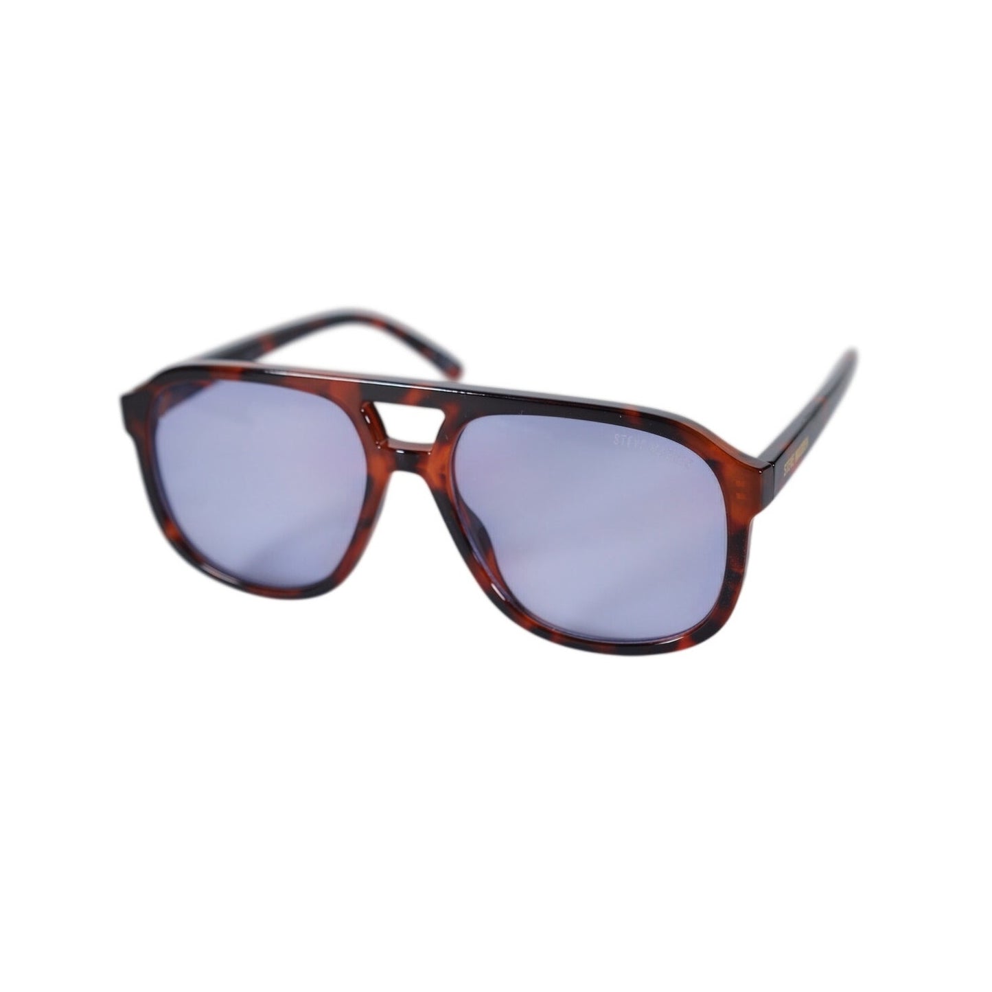 Steve Madden REGGY Modern Aviator Sunglasses - Tortoise / Blue Lens