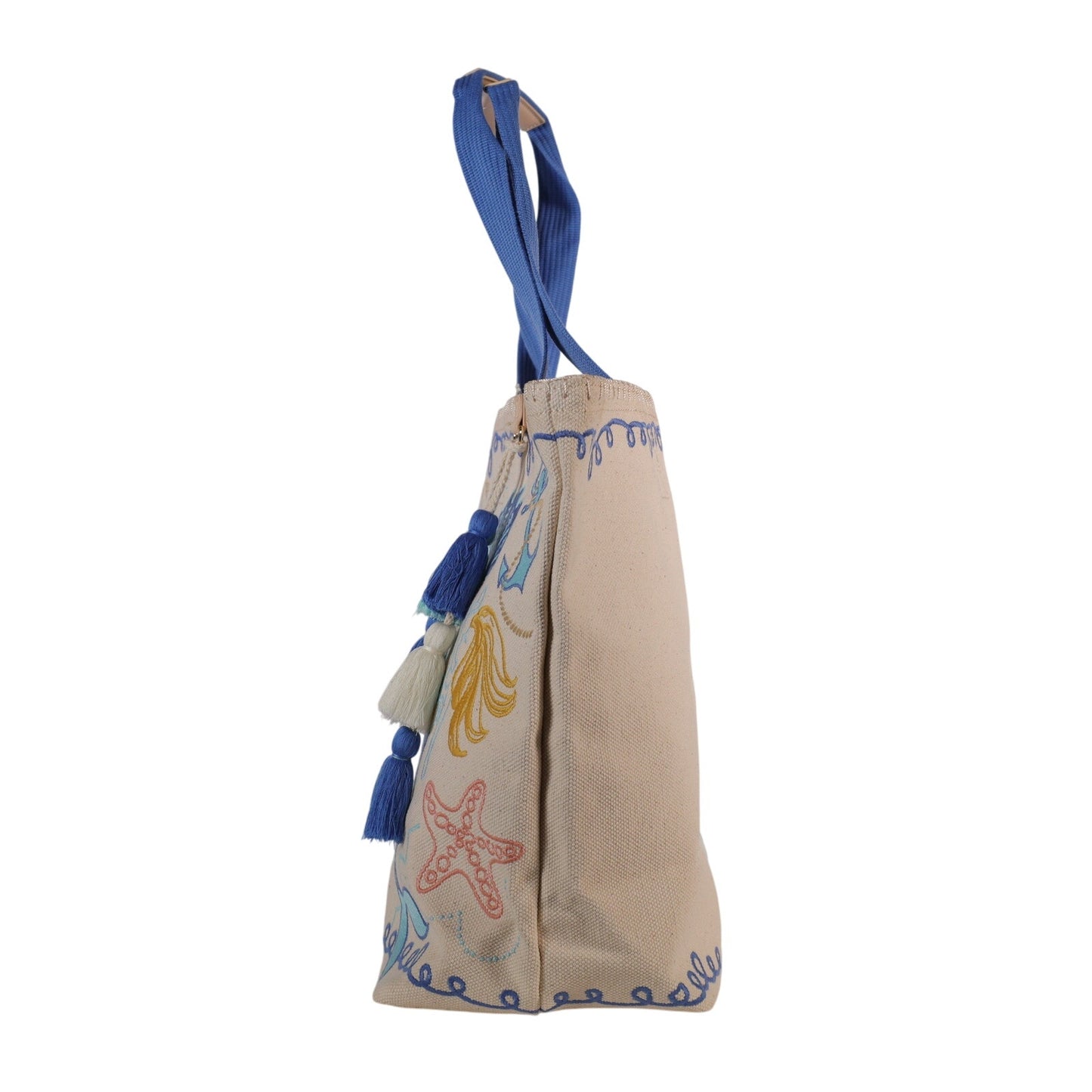 Spartina 449 Cotton Canvas Beach Tote – Overboard | Nautical Mermaid Print