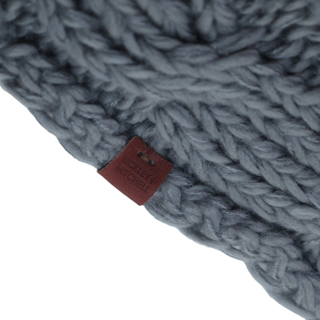 Bickley + Mitchell Amsterdam Knit Fringe Winter Scarf - Steel Grey