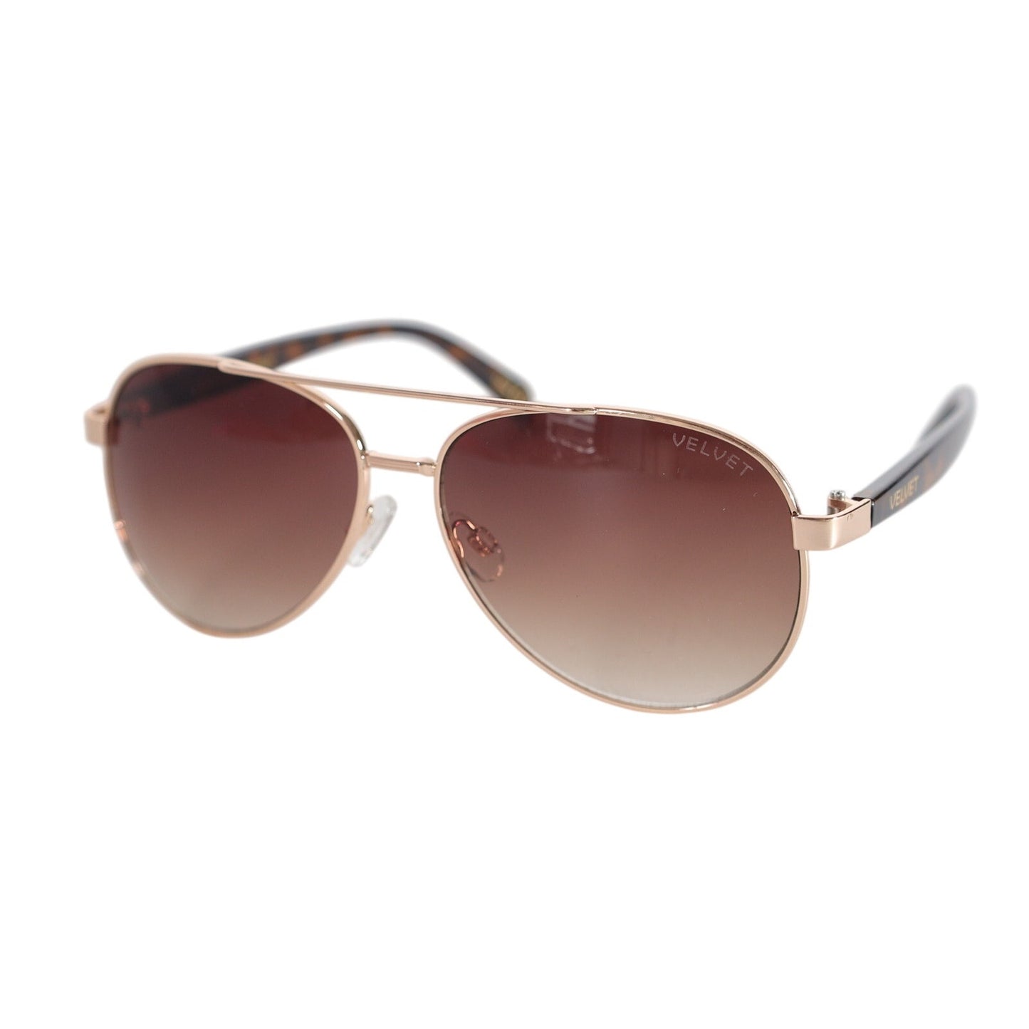 Velvet Eyewear BONNIE Aviator Sunglasses - Gold-Tortoise / Brown Gradient