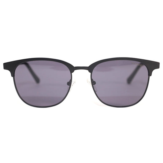 Guess Mens Round Metal Sunglasses - Matte Black / Dark Grey