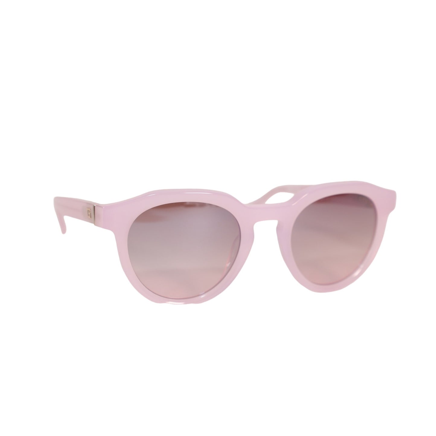 Guess Round Womens Sunglasses - Frosted Light Pink/Bordeaux Pink Mirror