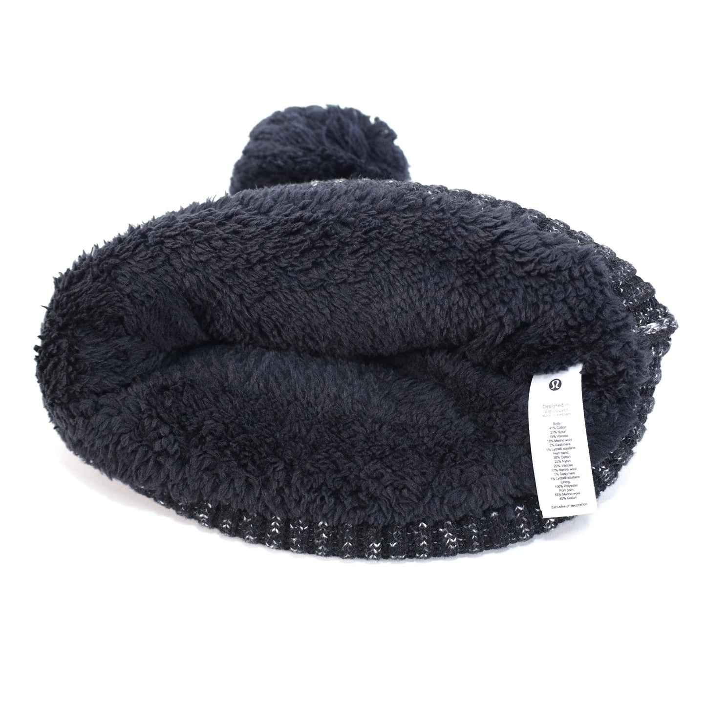 Lululemon Textured Fleece-Lined Knit Beanie - One Size - Black/White