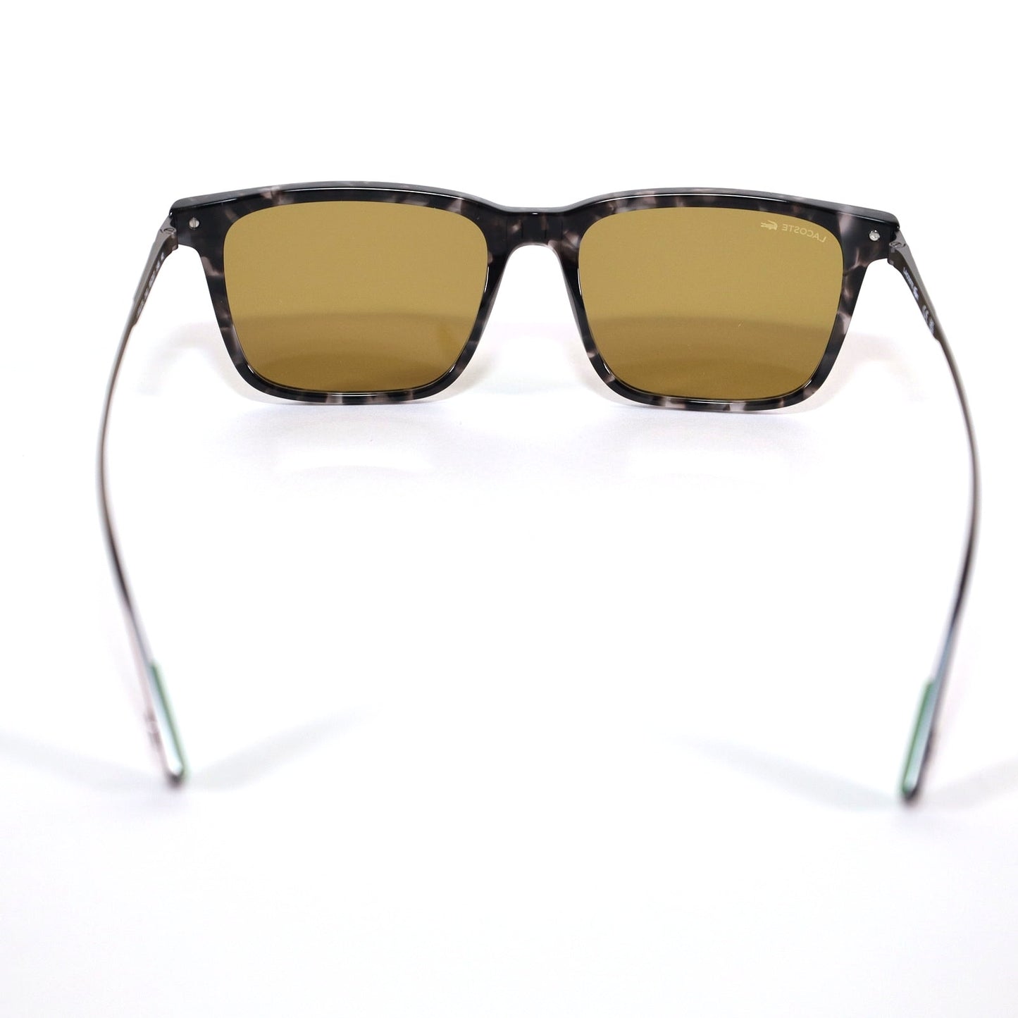 Lacoste Square Men’s Sunglasses – Grey Havana / Green-Gold