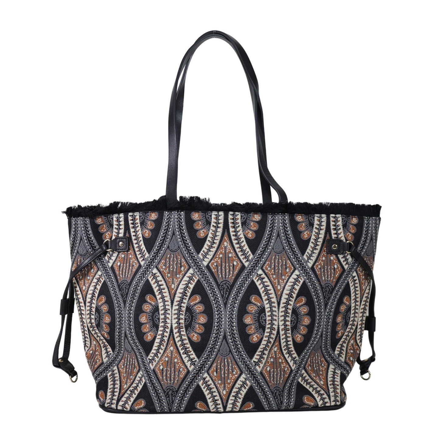 Spartina 449 Jetsetter Tote with Fringe - Bellinger Batik - Black