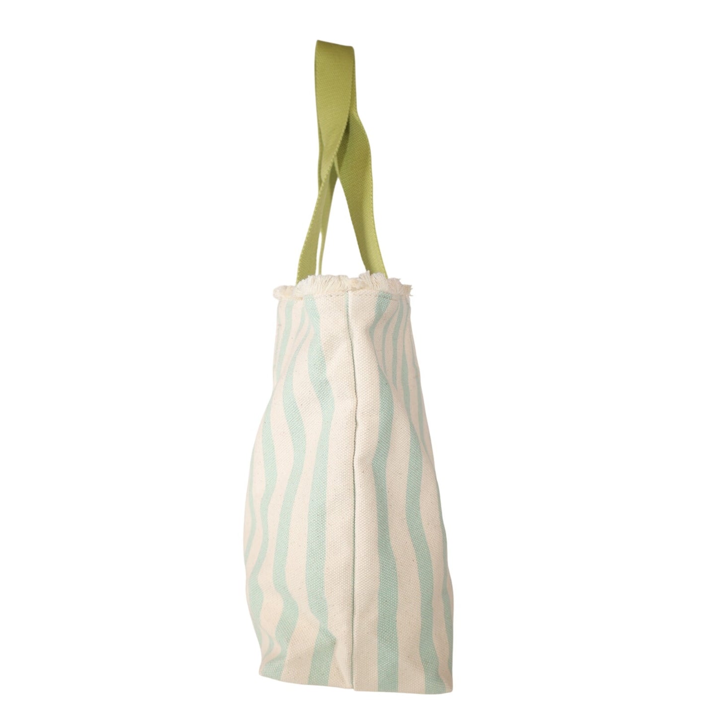 Spartina 449 Canvas Beach Tote – Sea Foam Embroidered Palm Tree Stripe