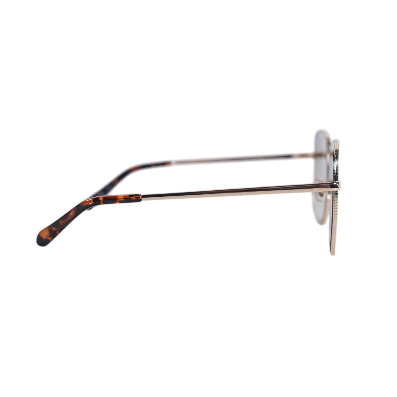 Fossil Oversized Square Metal Women's Sunglasses - Gold / Green Gradient