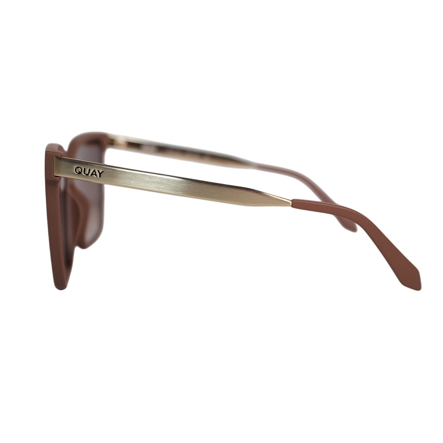 Quay Australia LEVEL UP REMIXED Square Sunglasses - Matte Doe / Brown