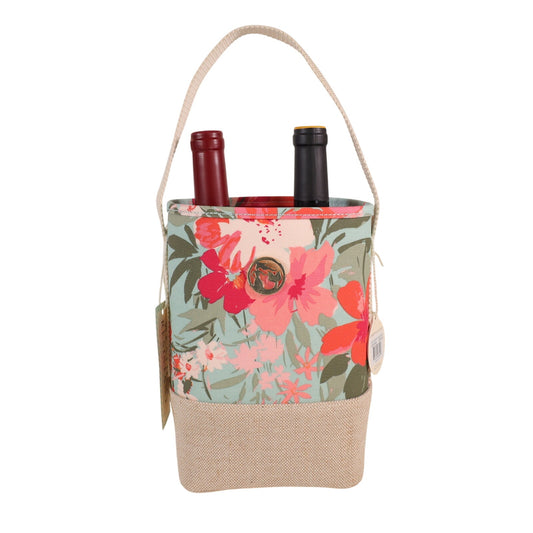 Spartina 449 Double Wine Caddy Tote Bag - Alljoy Landing Sea Foam