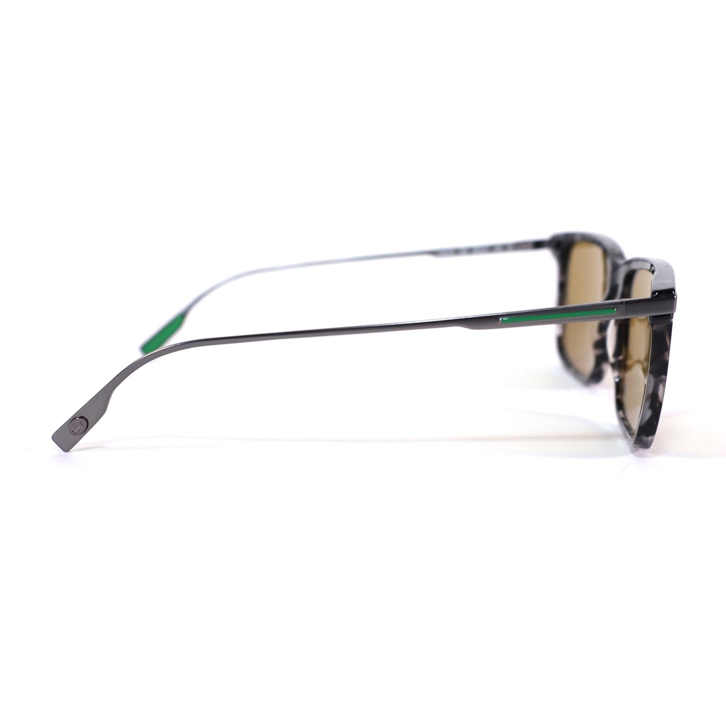 Lacoste Square Mens Sunglasses - Havana Grey / Green-Gold