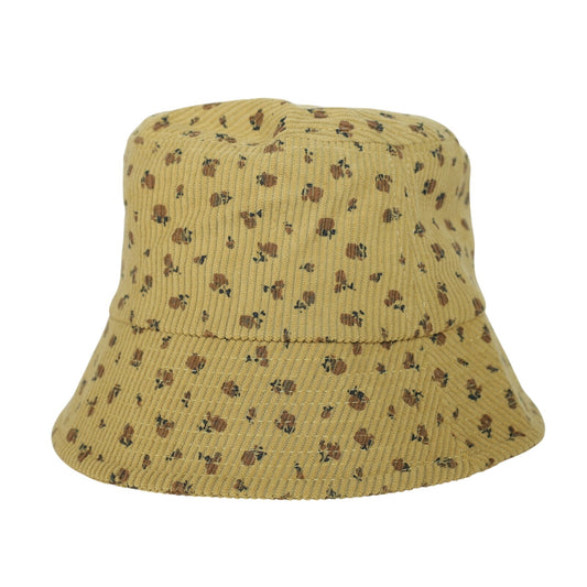 Melrose and Market Corduroy Bucket Hat - One Size - Yellow Floral