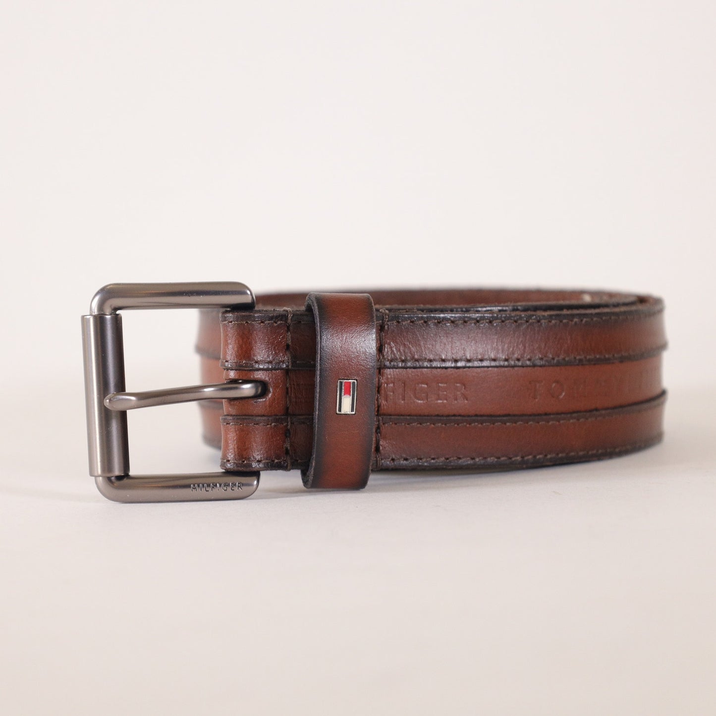Tommy Hilfiger Brown Leather Men's Belt - Size 30/32