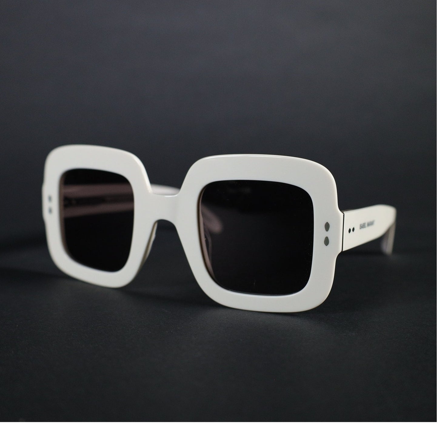 Isabel Marant Oversized Square Designer Sunglasses - Ivory White / Grey