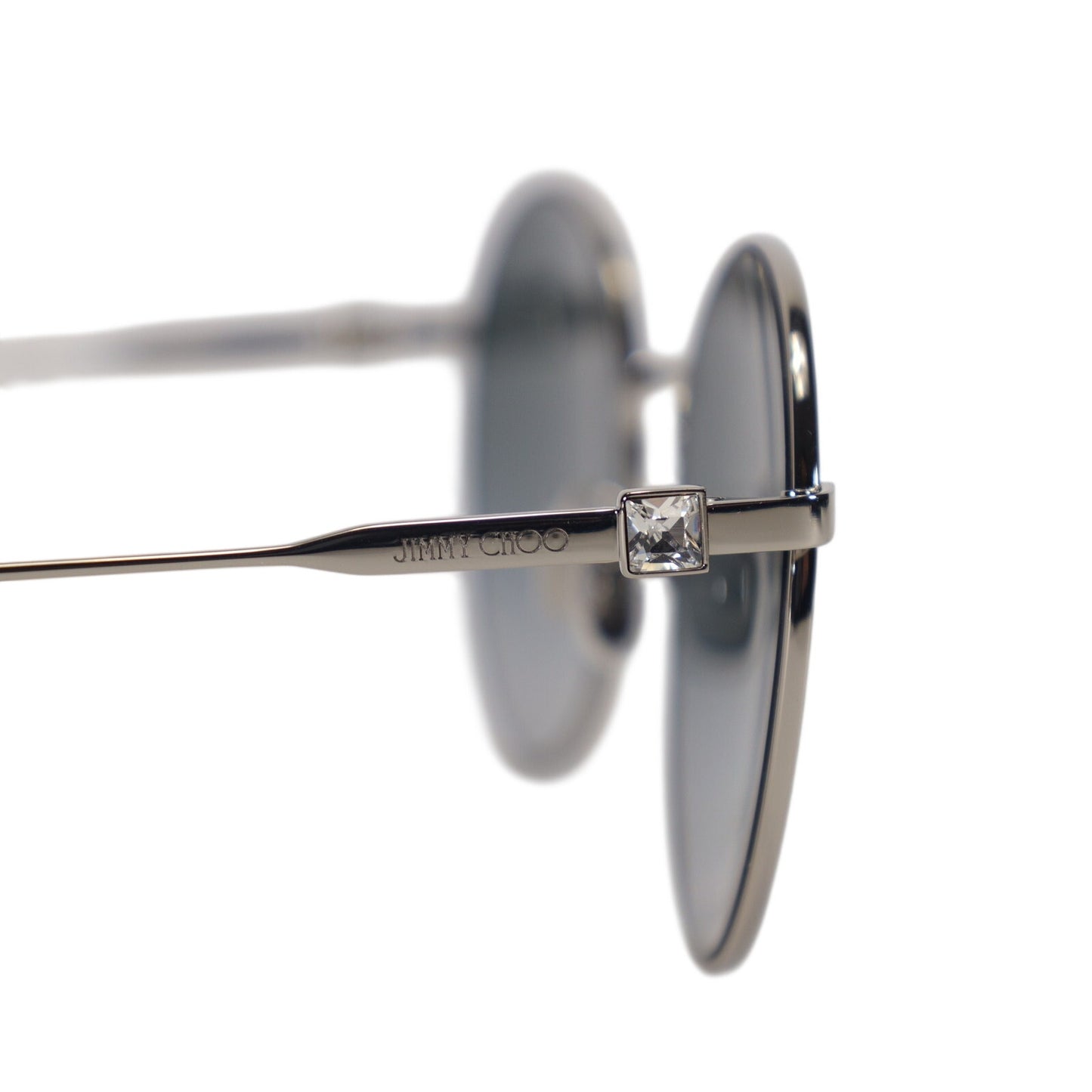 Jimmy Choo Round Metal Women’s Sunglasses – Palladium / Gray Gradient
