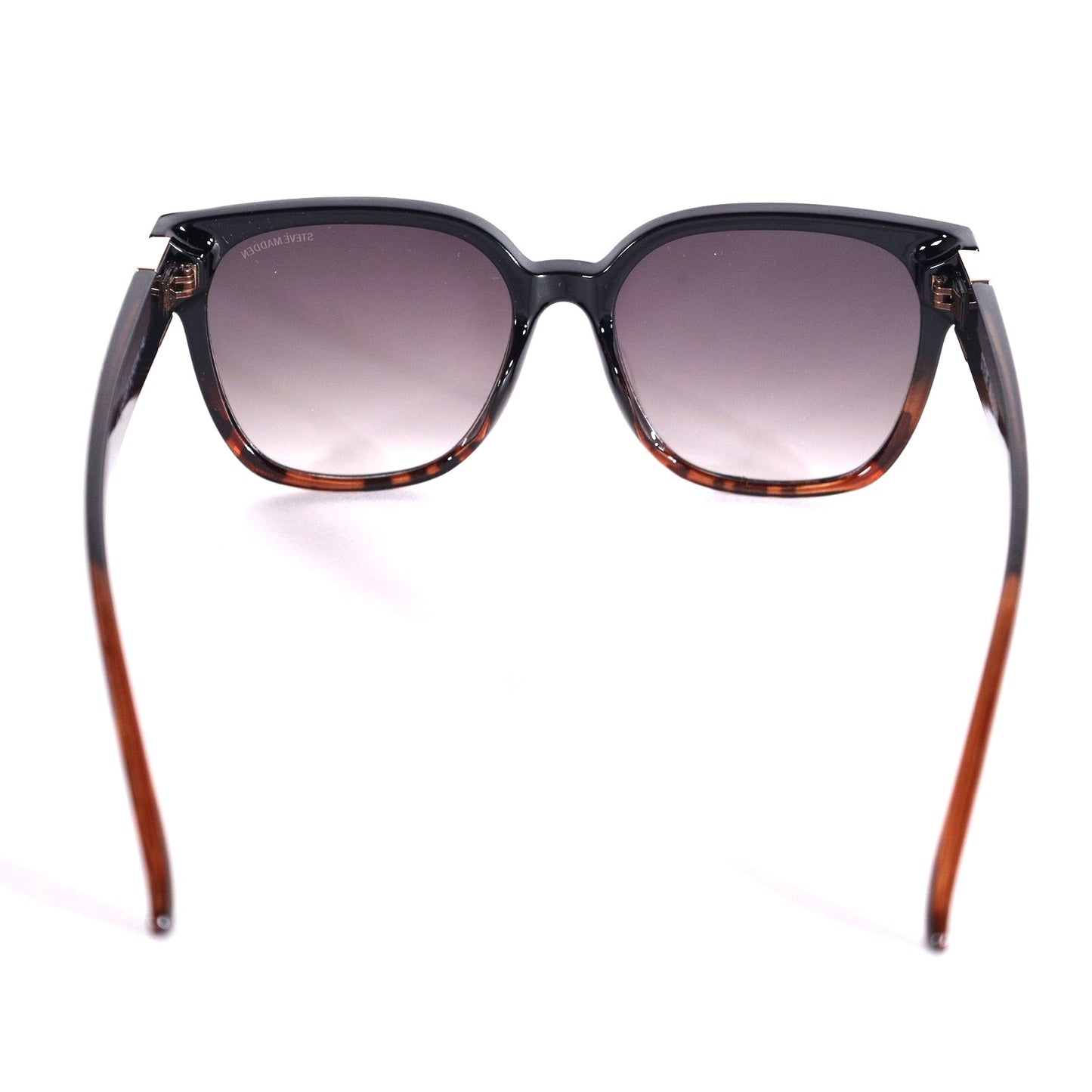 Steve Madden SAYRA Square Sunglasses - Black Tortoise / Smoke Gradient