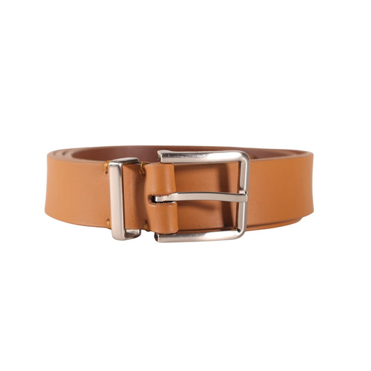 Calvin Klein Tan Genuine Leather Men’s Belt - Silver Buckle