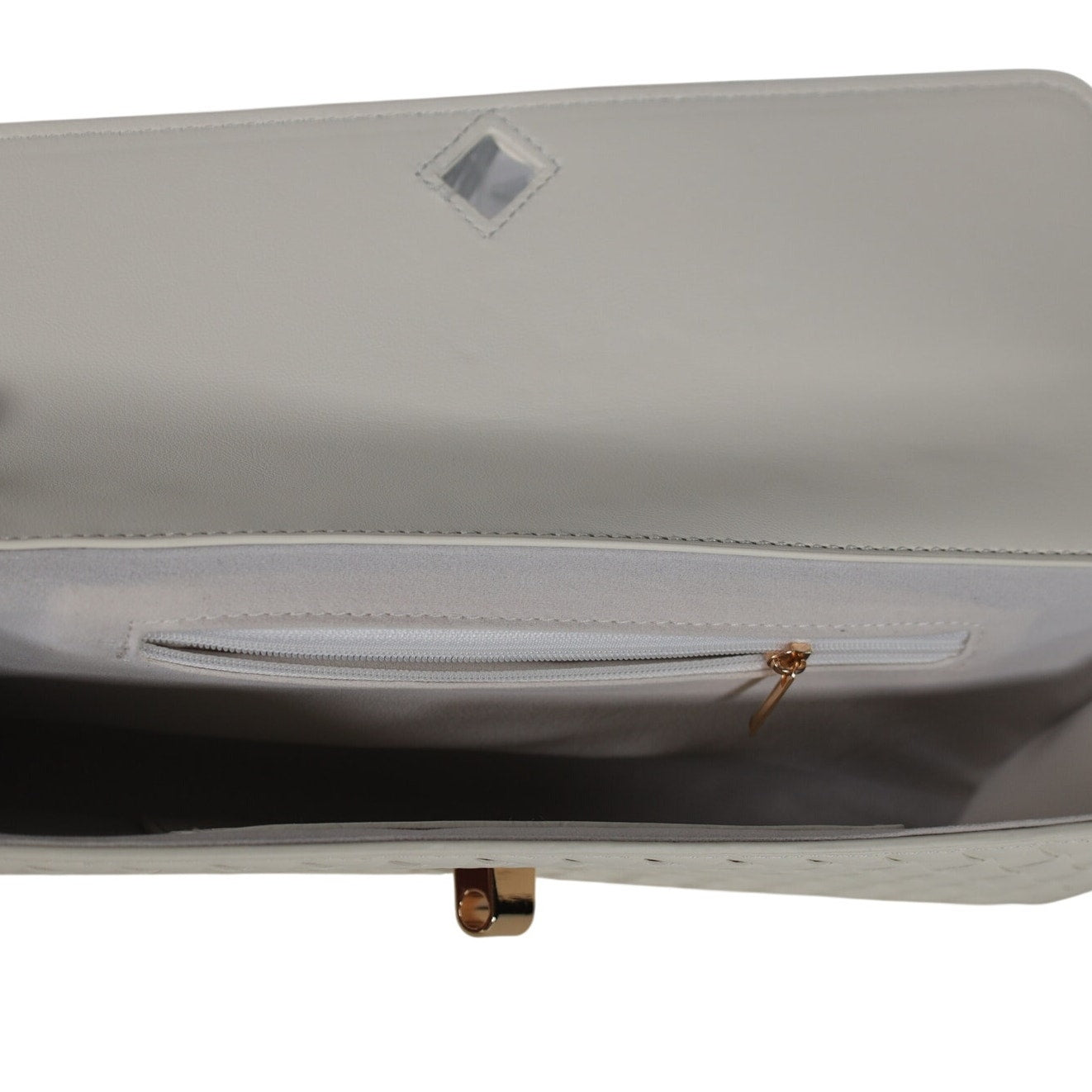 Few Moda East West Vegan Leather Clutch Bag with Crossbody Strap - Cream - NWT