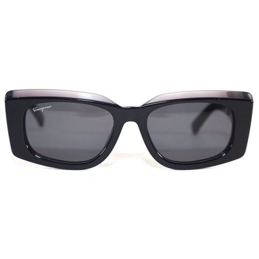 Ferragamo Rectangle Two-Toned Sunglasses - Dark Grey / Grey