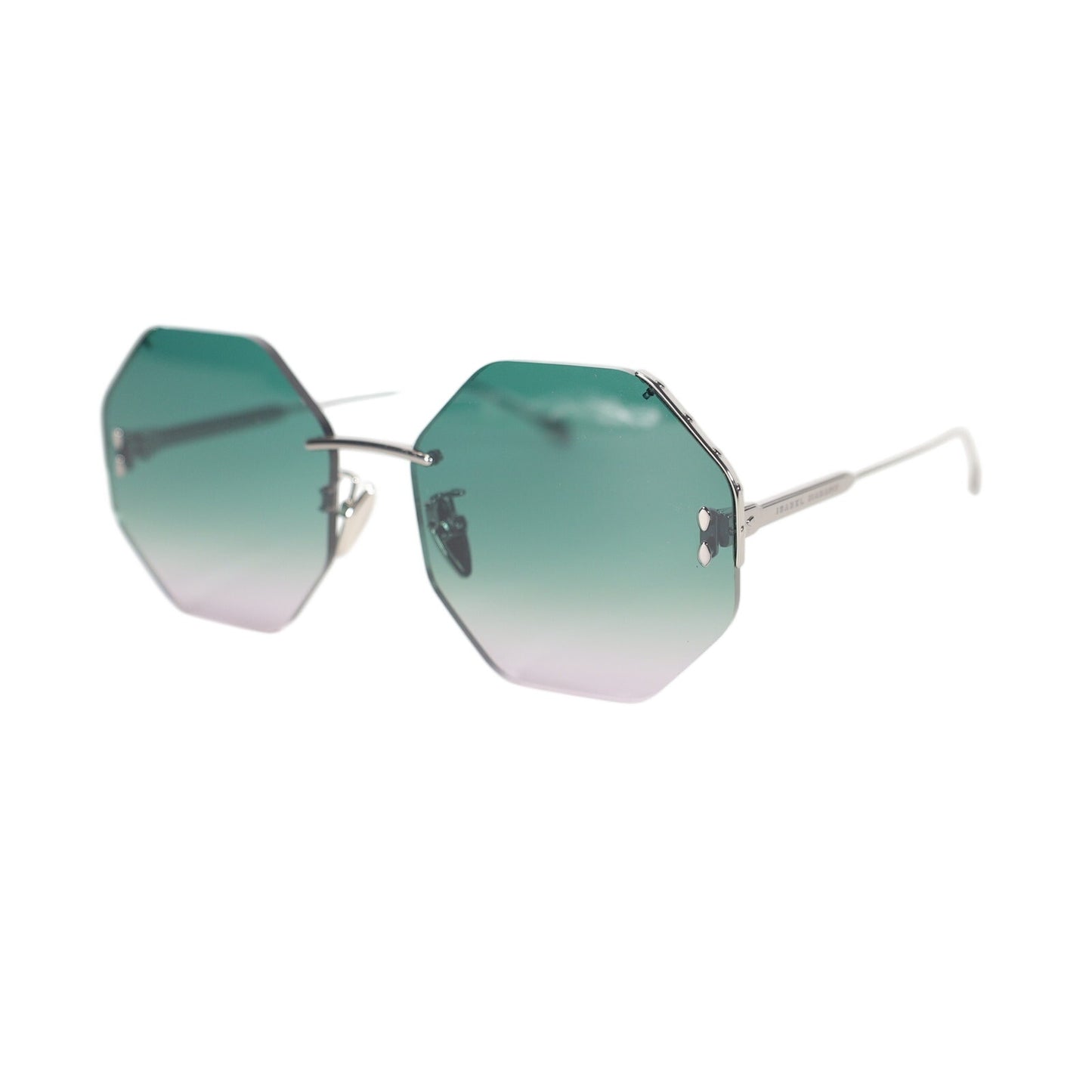 Isabel Marant Geometric Octagon Sunglasses – Green/Pink Gradient