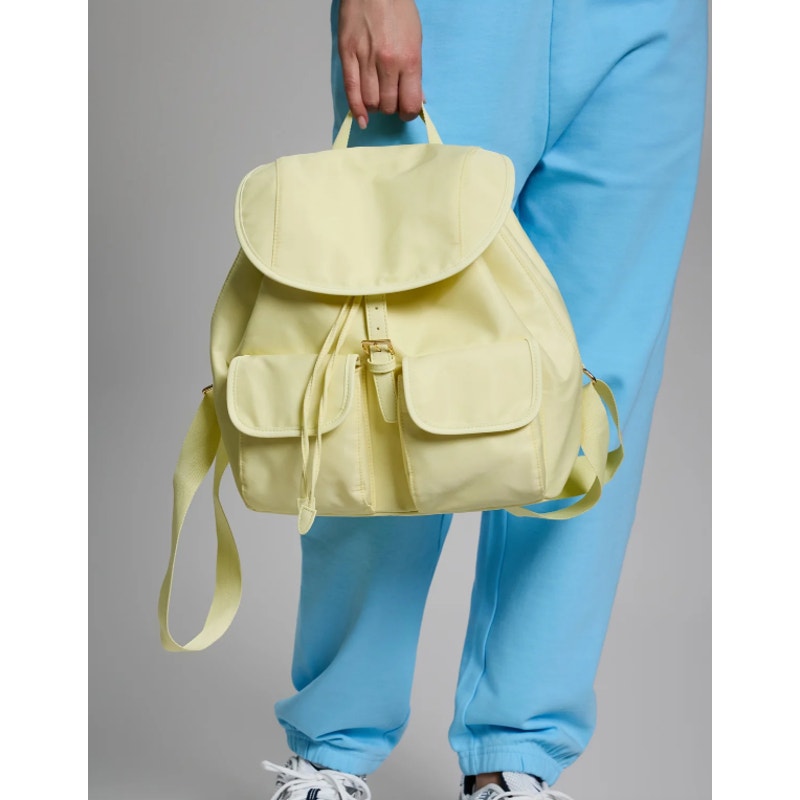 Year of Ours Nylon Drawstring Lightweight Backpack - Baby Yellow