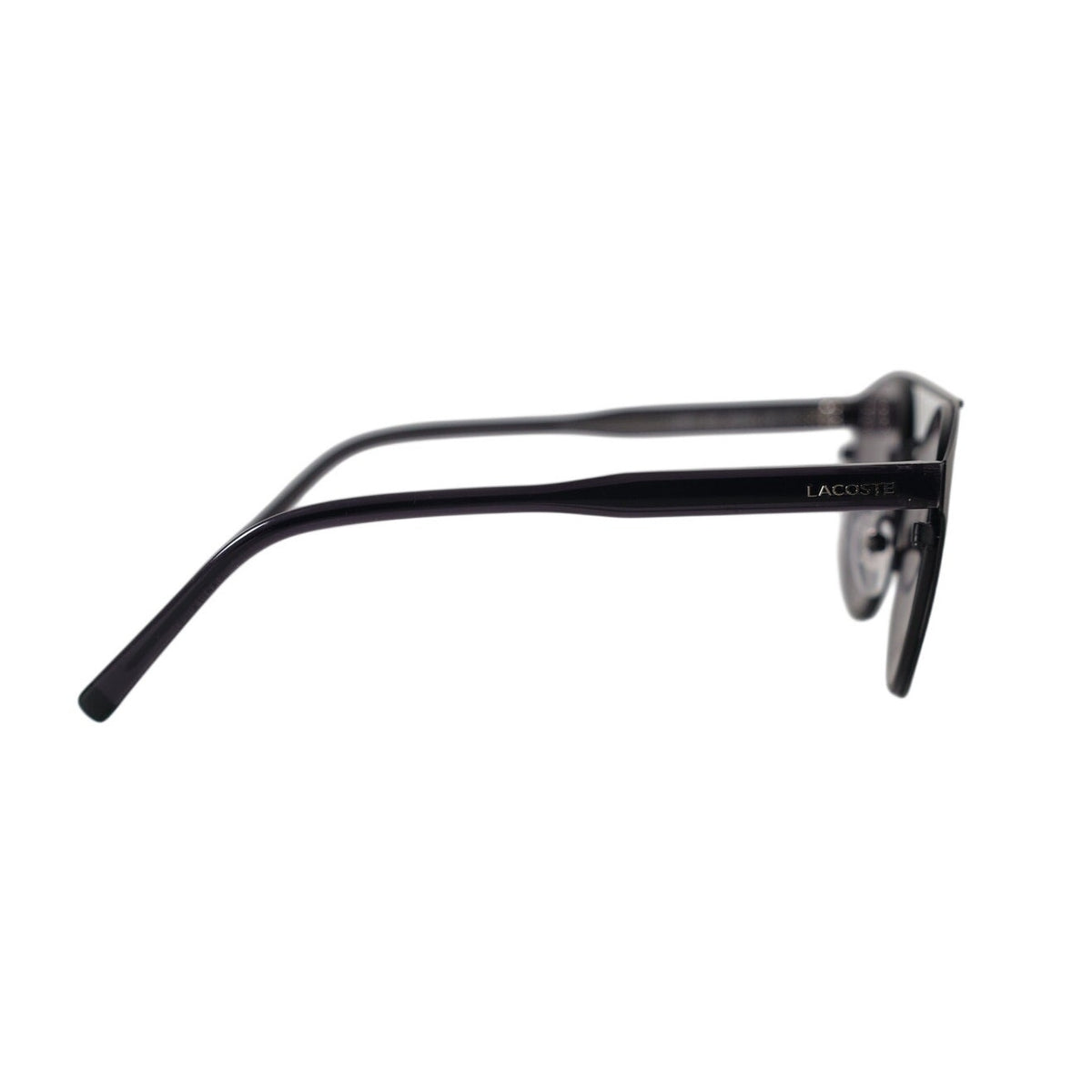 Lacoste Men's Round Metal Pilot Aviator Sunglasses - Matte Black / Grey