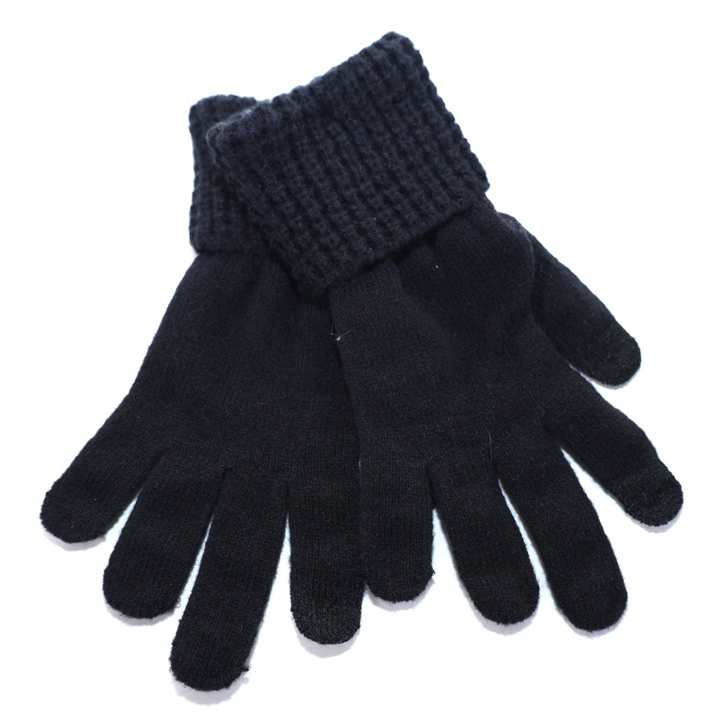 Style & Co Womens Knit Gloves - One Size - Black