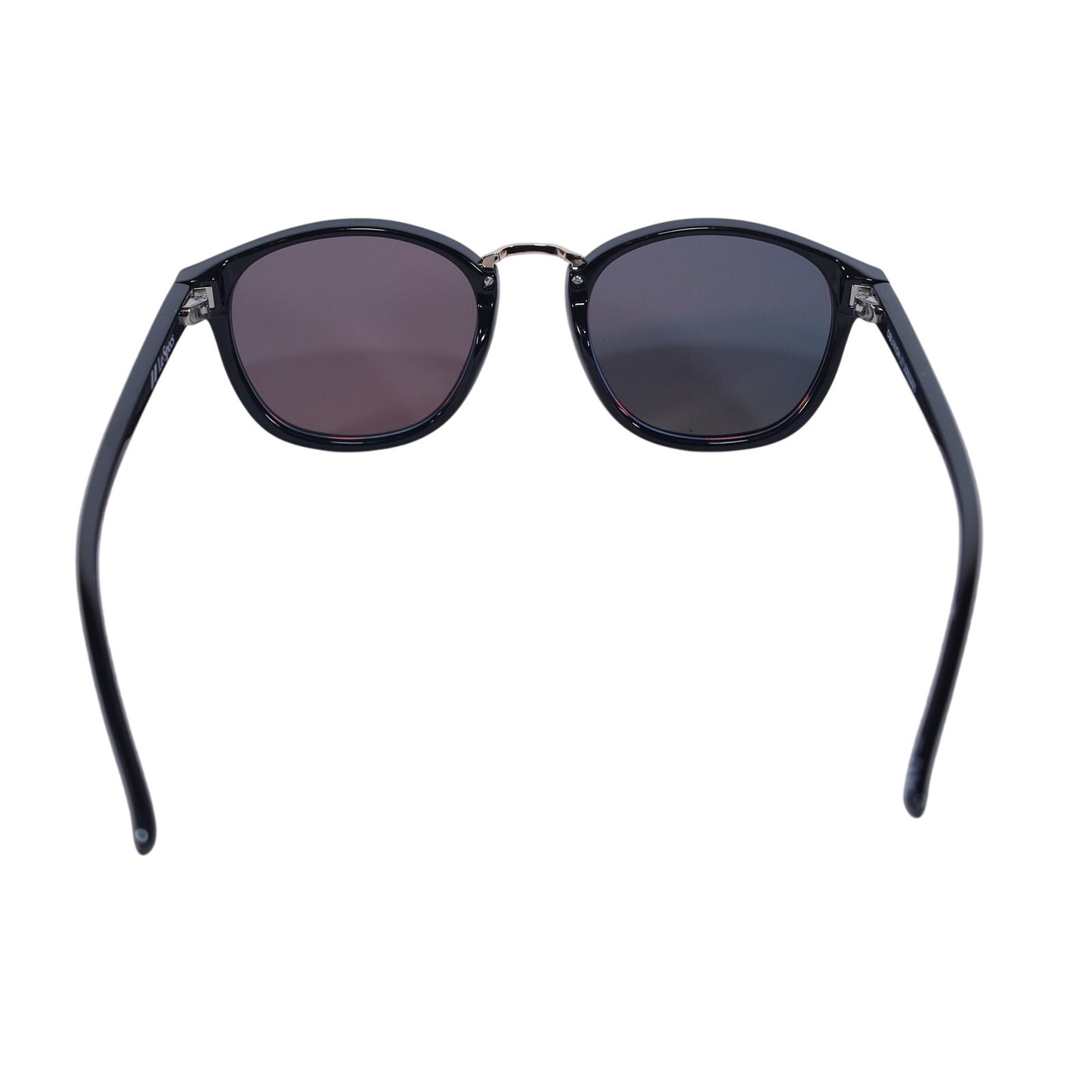 Le Specs Oblivion Round Mirror Sunglasses - Black / Fire Mirror