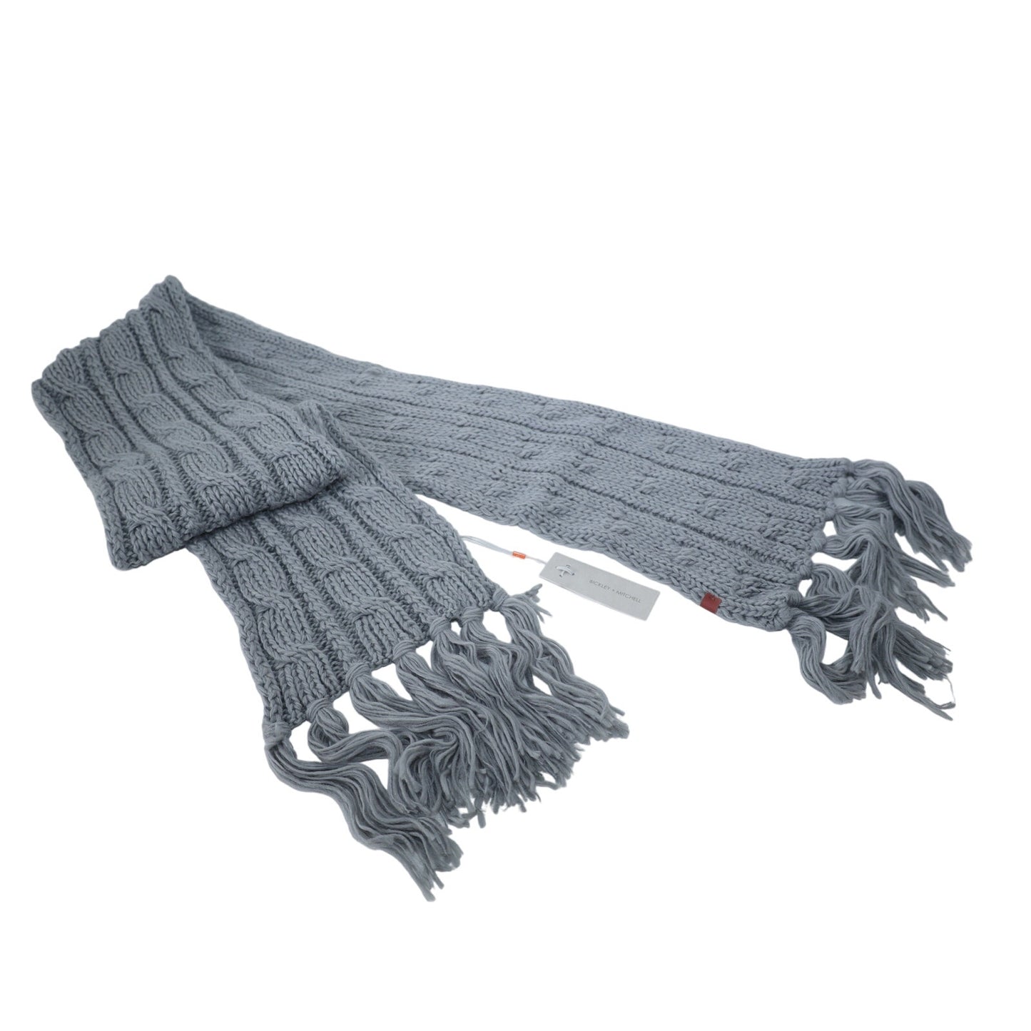 Bickley + Mitchell Amsterdam Knit Fringe Winter Scarf - Steel Grey