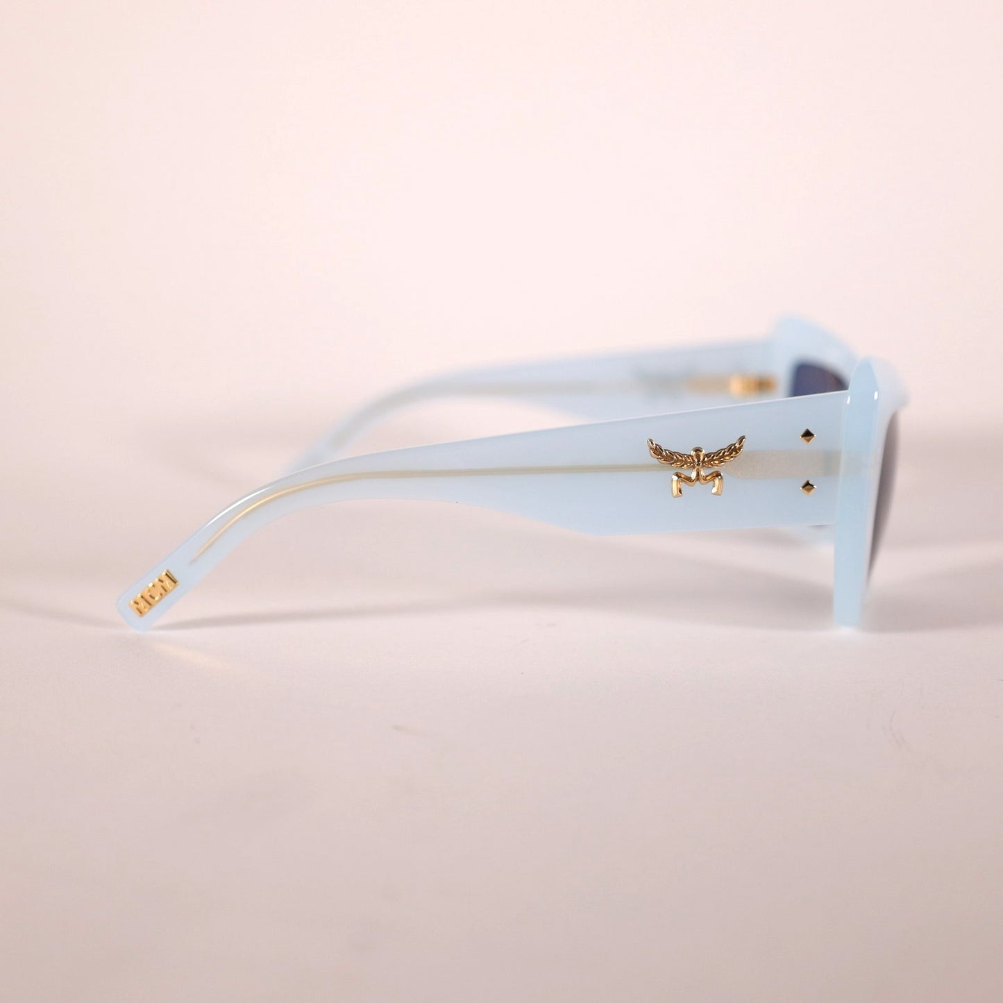 MCM Cat Eye Rectangle Sunglasses - Shiny Light Blue / Smoke