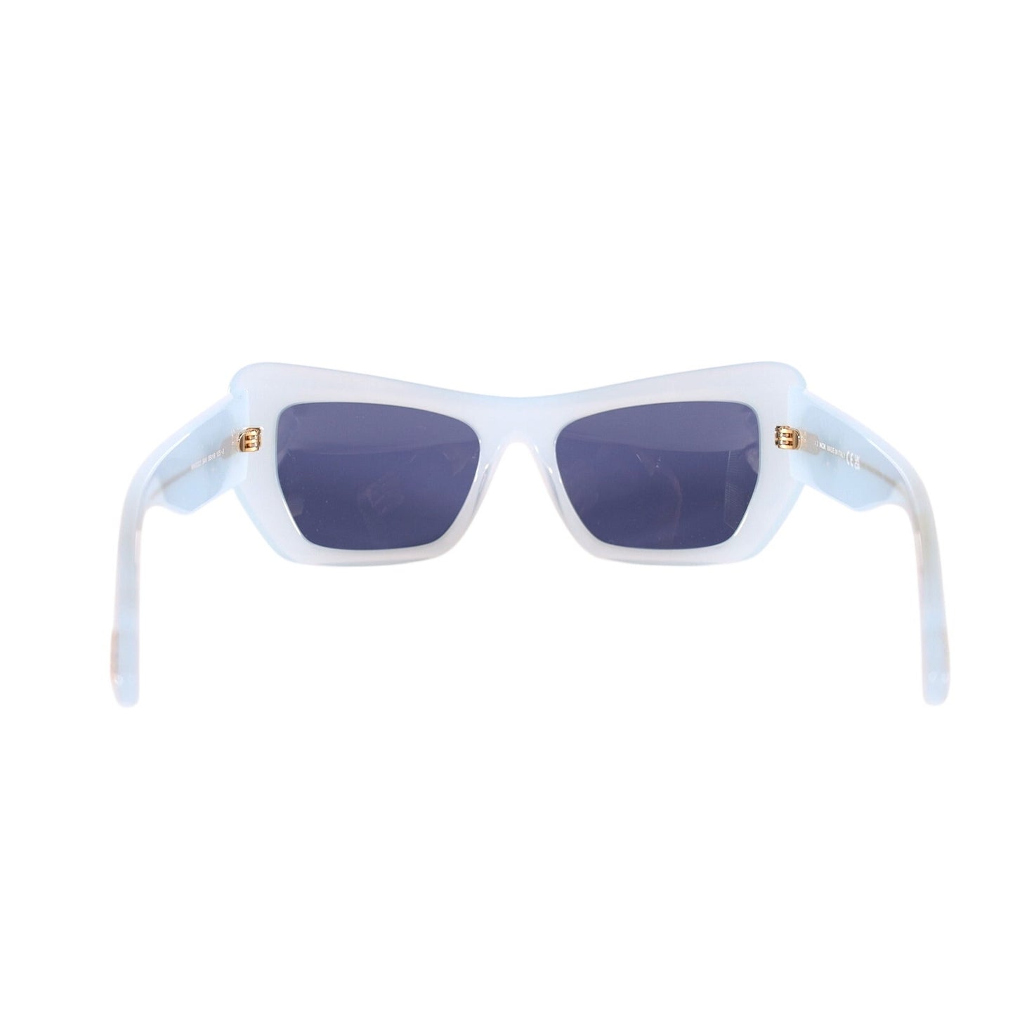 MCM Wraparound Rectangle Sunglasses - Shiny Light Blue / Smoke