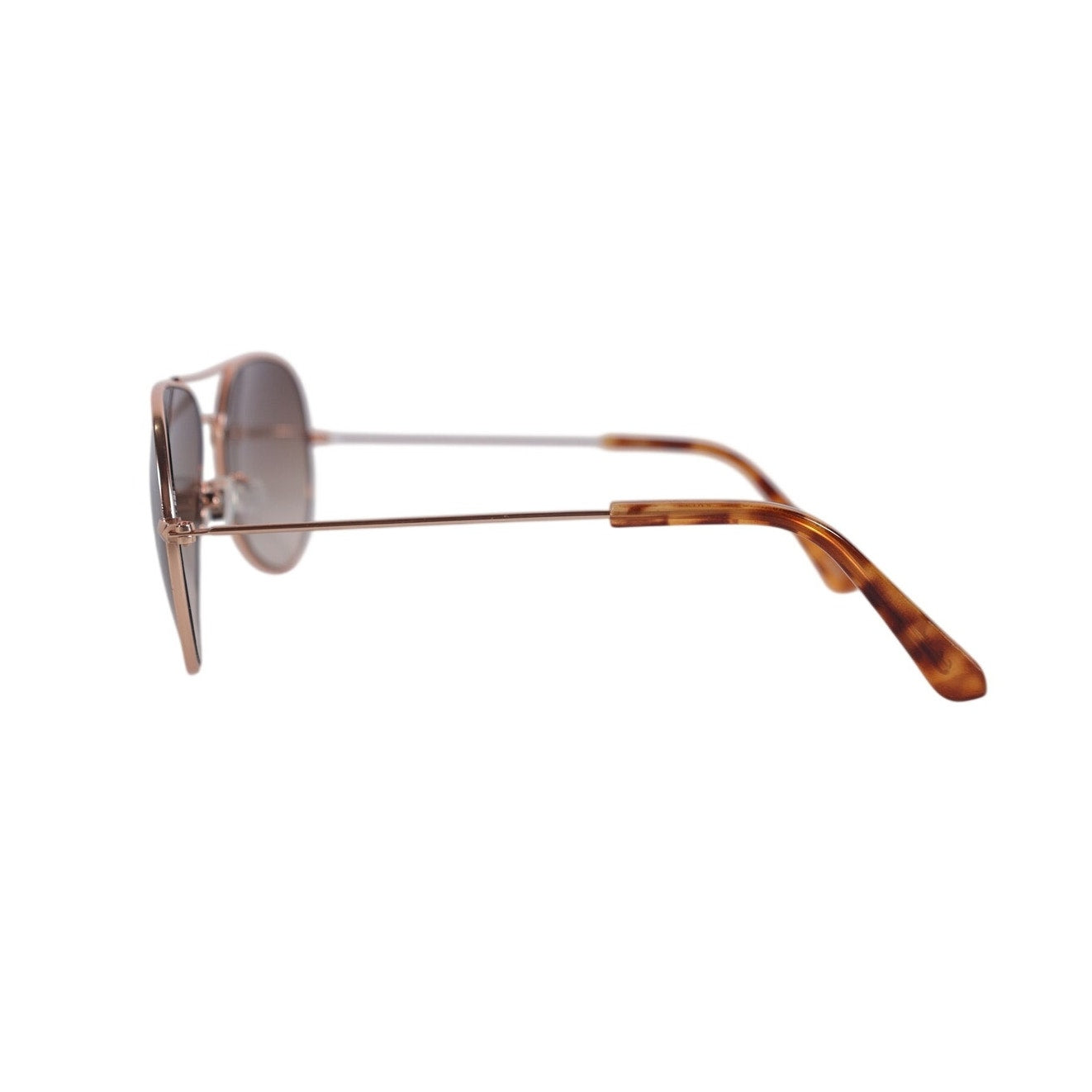 Fossil Classic Metal Aviator Sunglasses - Rose Gold / Gradient Brown