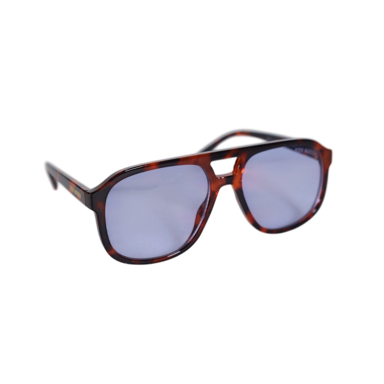 Steve Madden REGGY Modern Aviator Sunglasses - Tortoise / Blue Lens