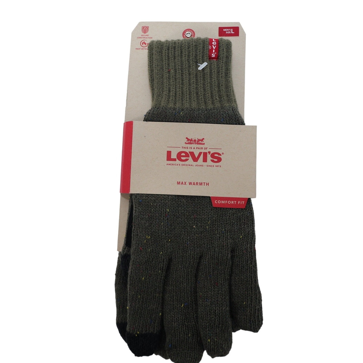 Levi’s Men’s Easy Texting Knit Winter Gloves – Large – Olive Green