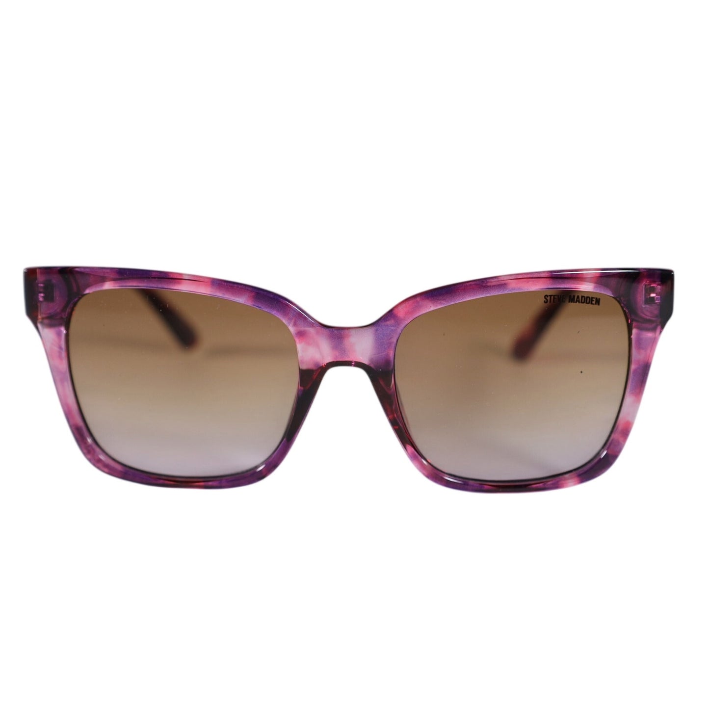Steve Madden DELEGRO Square Women’s Sunglasses – Pink Purple Tortoise / Brown