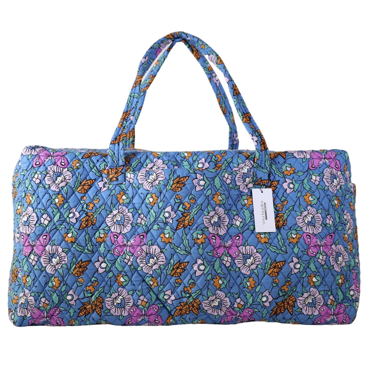 Vera Bradley XL Traveller Quilted Cotton Duffel Bag - Wild Prairie- Blue