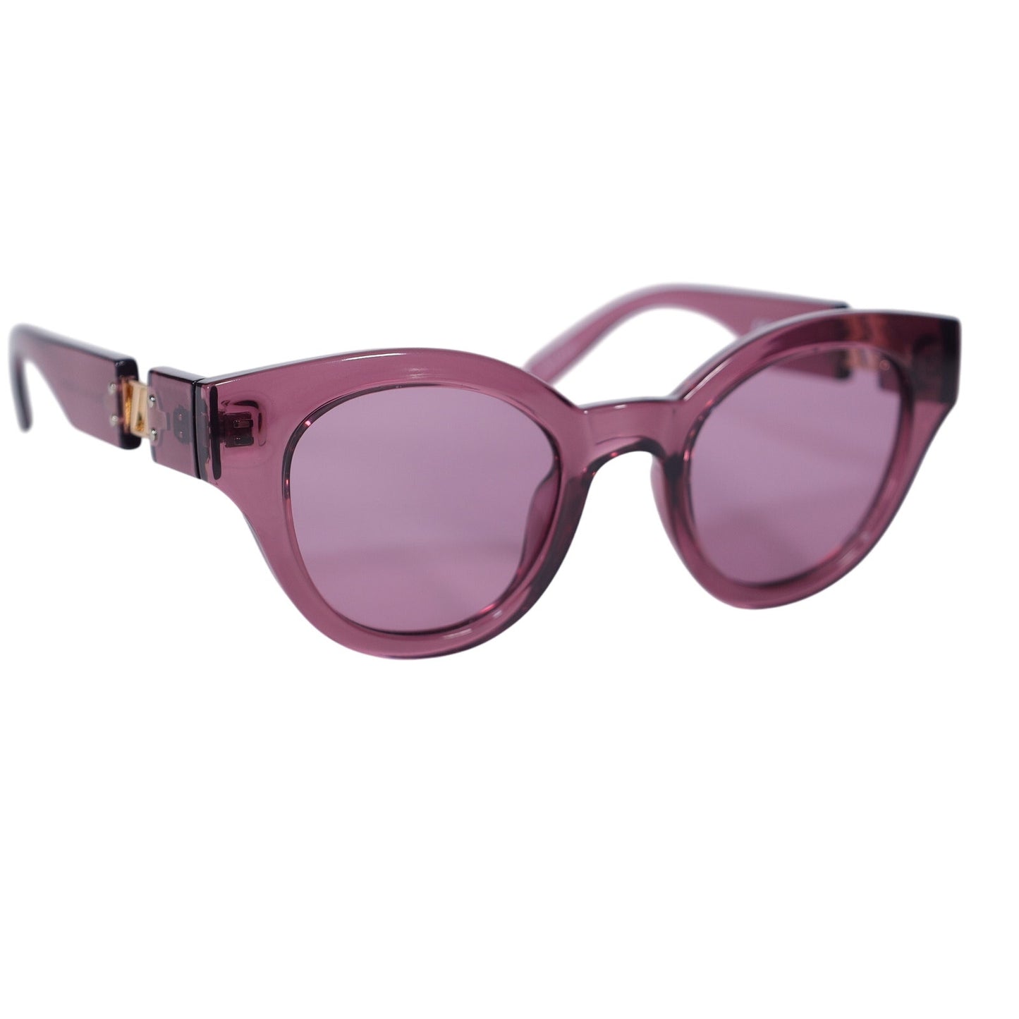 Le Specs DEJA NU Round Cat Eye Womens Sunglasses - Mulberry / Gold