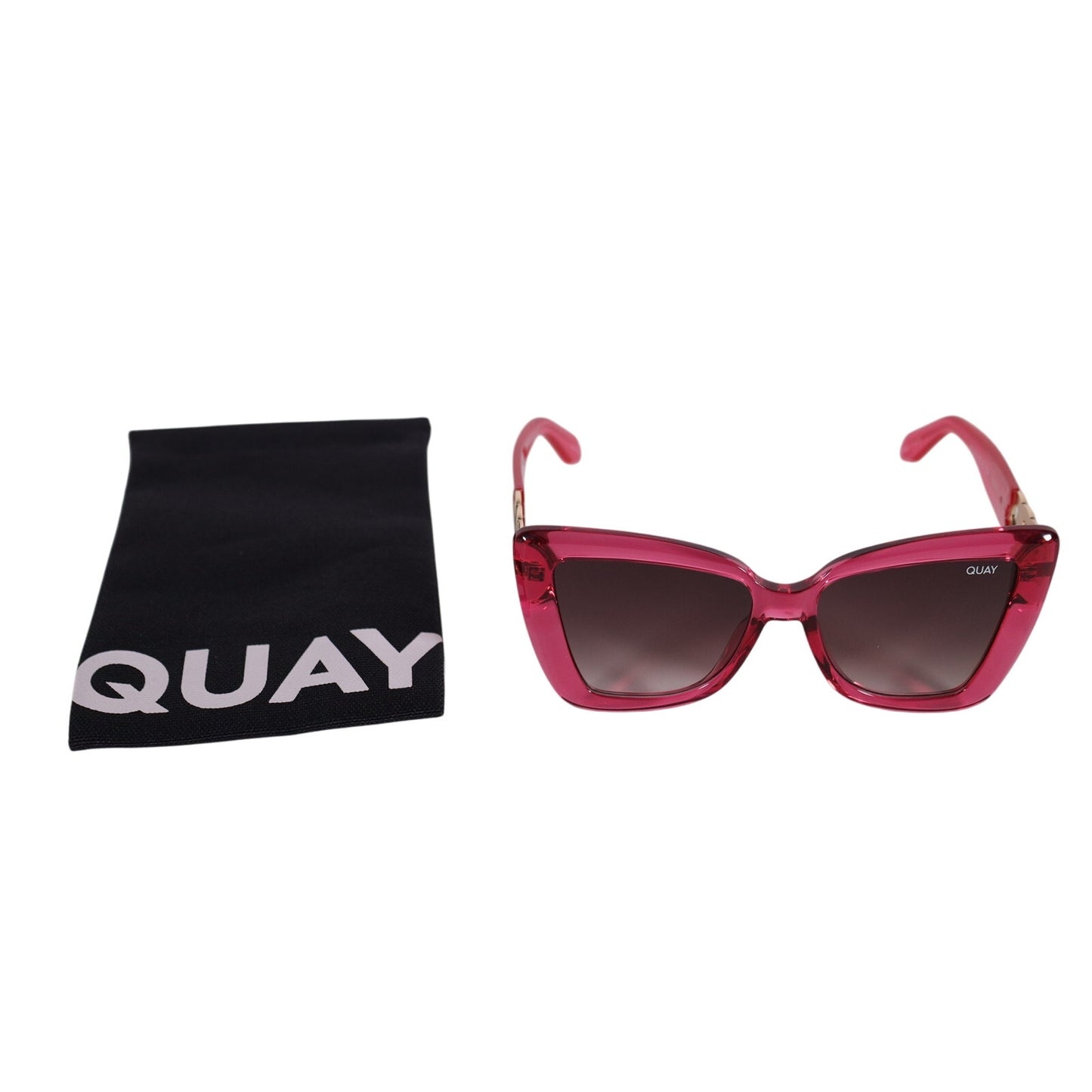Quay Australia CHAIN REACTION Oversized Butterfly Sunglasses - Pink / Brown