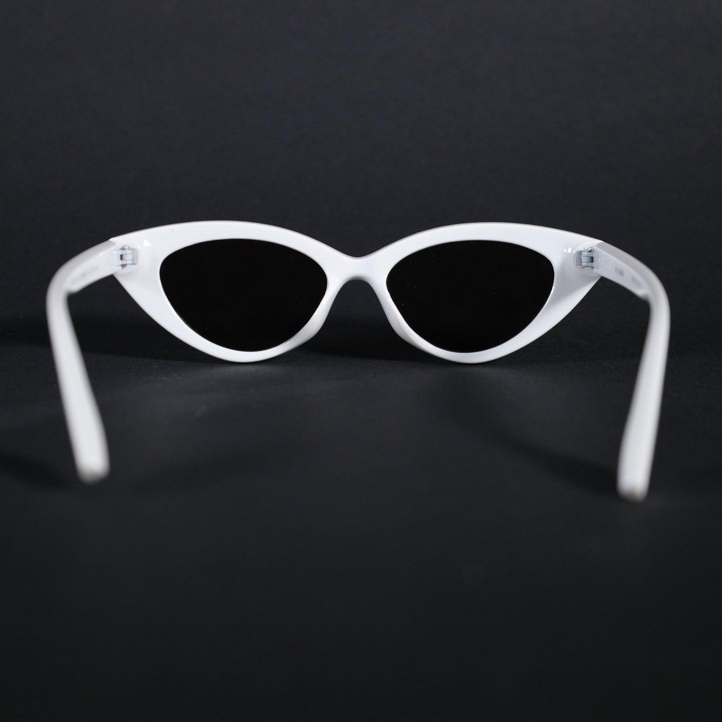 Steve Madden CHARY Narrow Cat Eye Sunglasses - White / Dark Brown