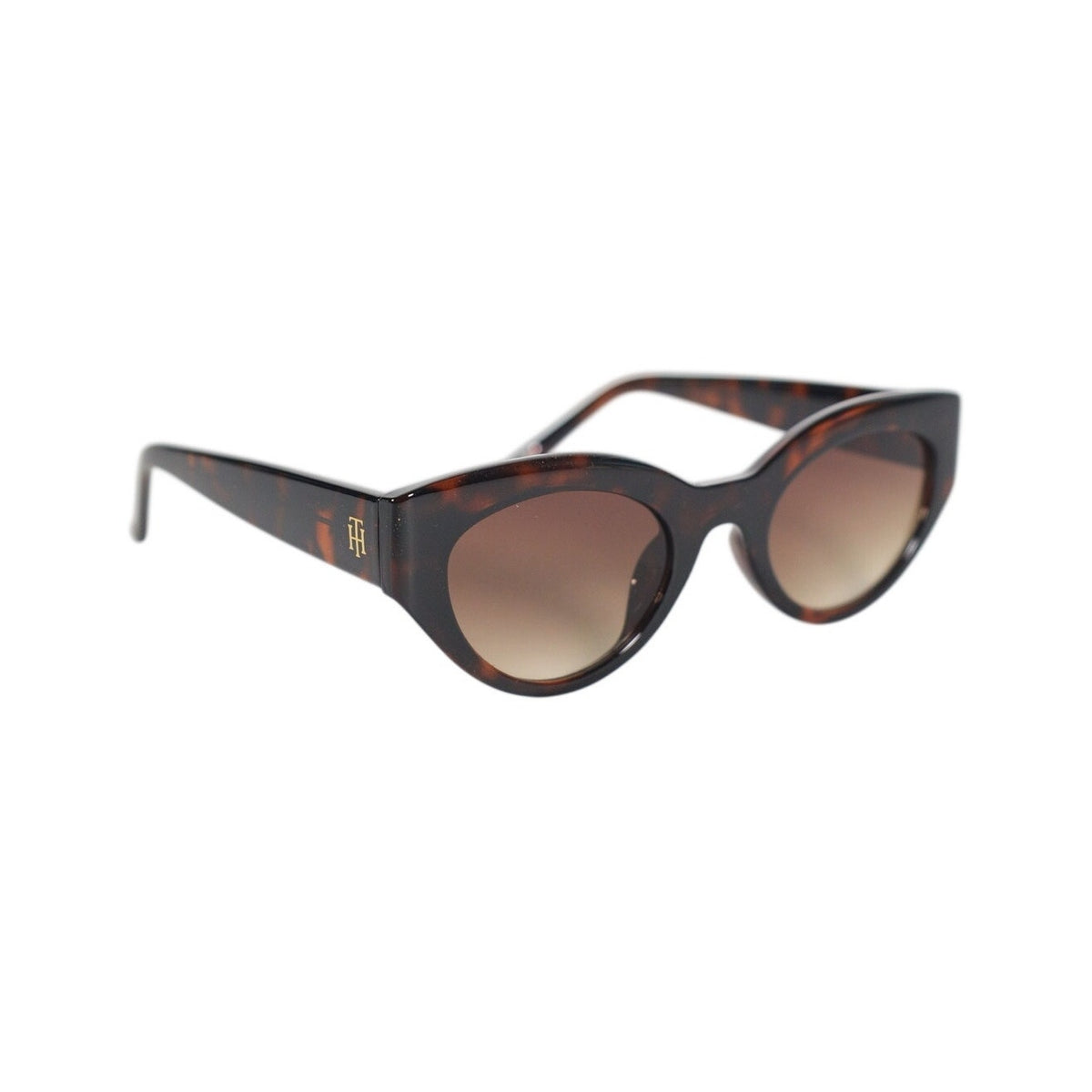Tommy Hilfiger Women’s Oval Sunglasses – Dark Tortoise / Brown Gradient