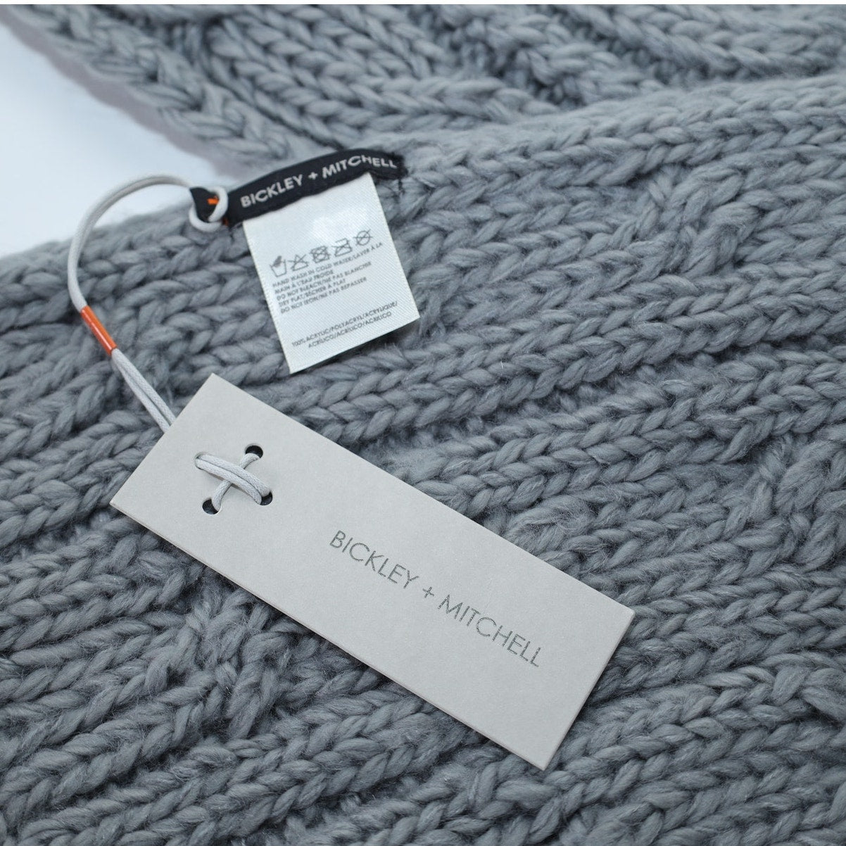 Bickley + Mitchell Amsterdam Knit Fringe Winter Scarf - Steel Grey