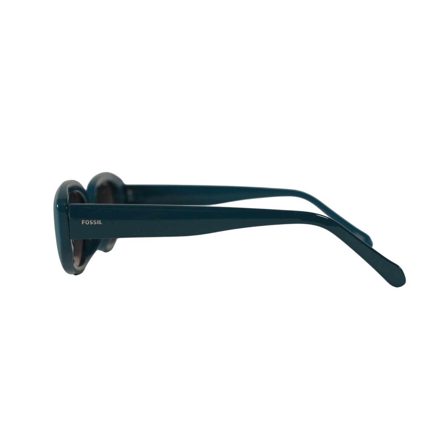 Fossil Slim Oval Cutoff Sunglasses - Teal Blue Green / Grey